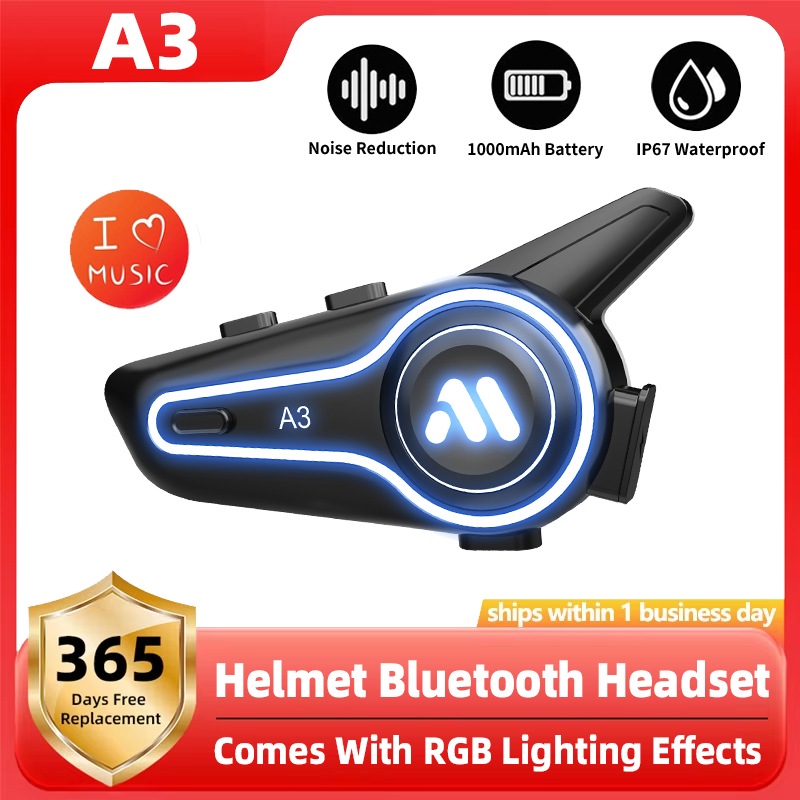 Full Face Motorcycle Helmet With Bluetooth - Headset Bluetooth Helm Motor A3 Baru