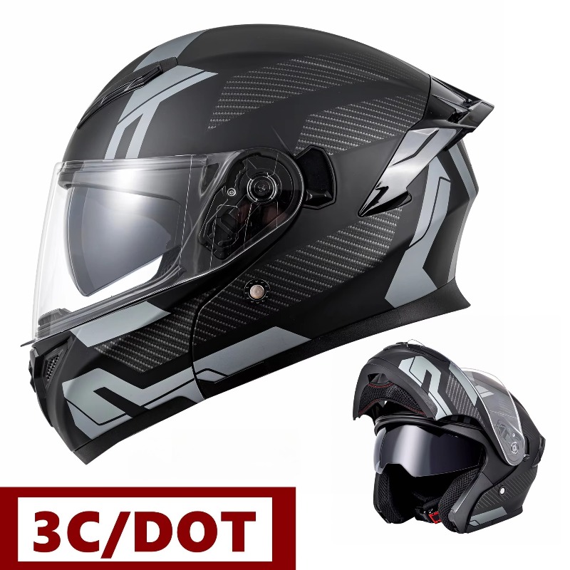 Helm Motor DOT Approved, Doubl - Modular Flip Up Motorcycle Helmet Dot Approved ulasan dan harga
