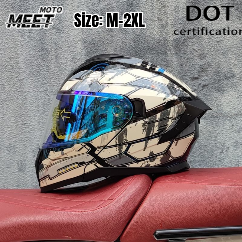 Helm Motor Balap Full Face Uni - Dual Visor Motorcycle Racing Helmet ulasan dan harga