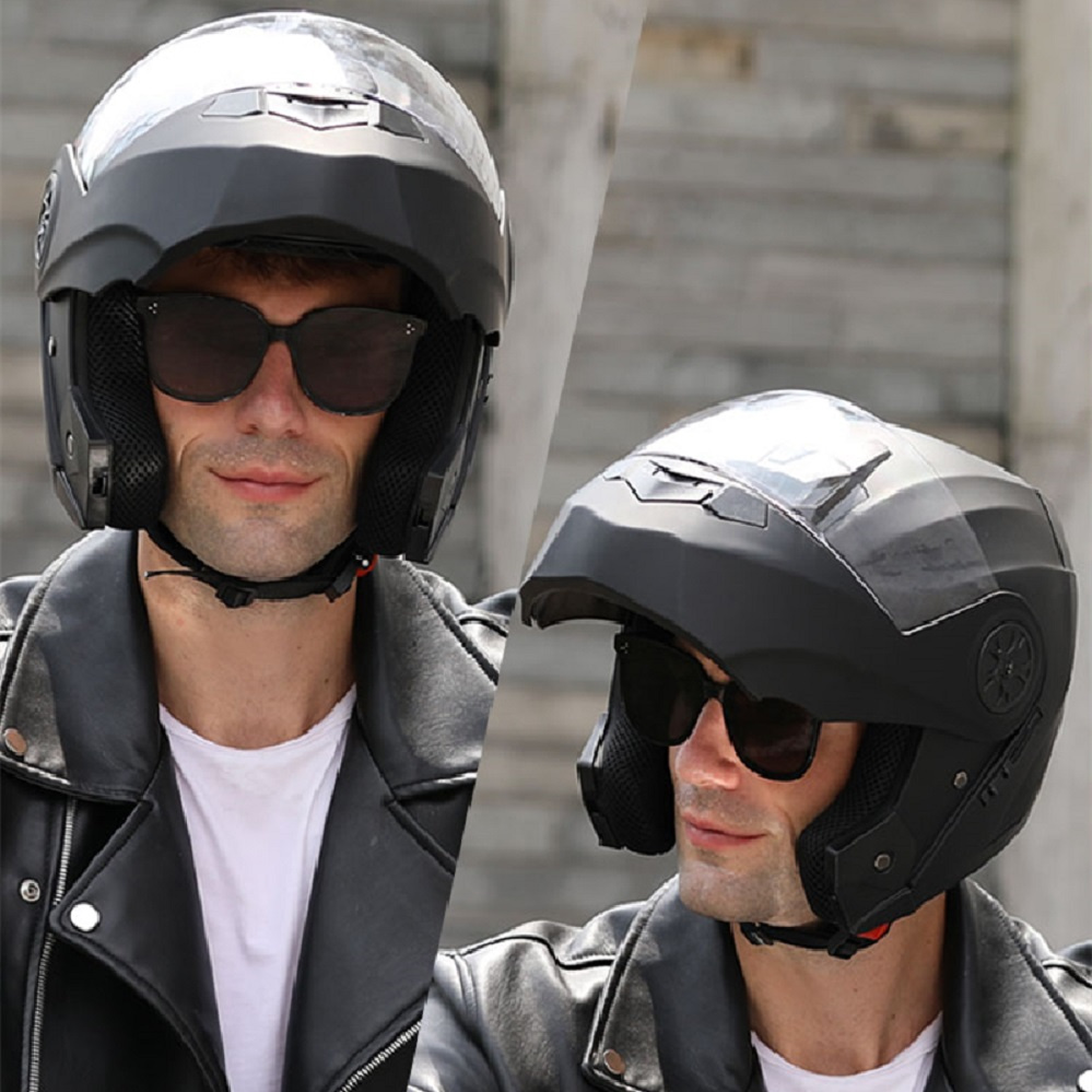 Helm sepeda motor lensa ganda  - Full Face Motorcycle Helmet With Bluetooth ulasan dan harga